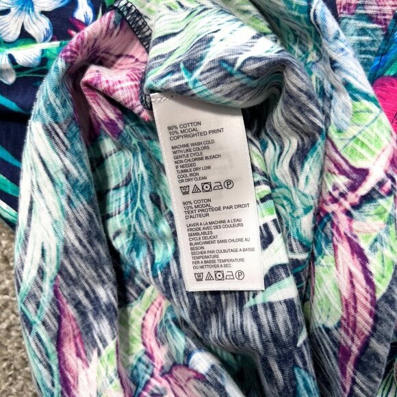Tommy Bahama Women's Sz M Floral Button-Up Shirt Tropical Print Long Sleeve - Picture 7 of 9